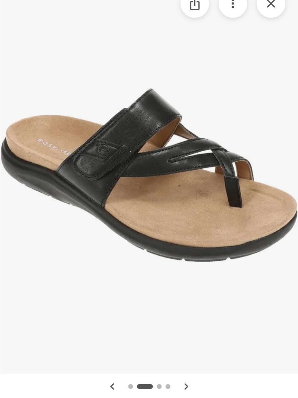 Easy Spirit Wilamena  Women's Black Toe-Slip On Adjustable Strap  Sandal NIB 5M